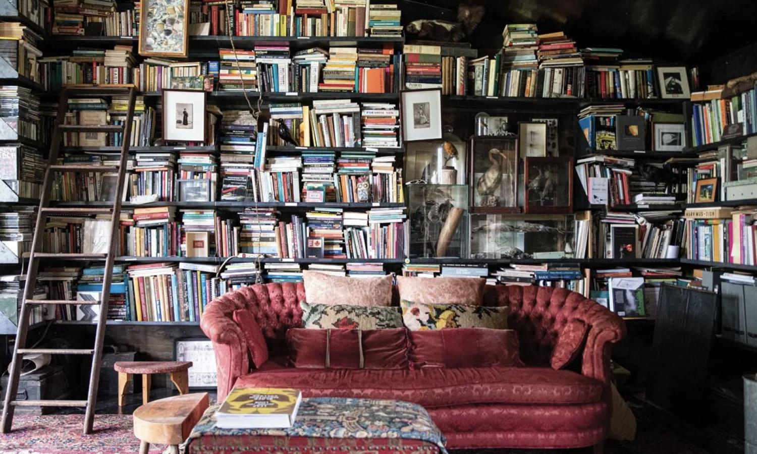 The Main House Library at Mildred's Lane