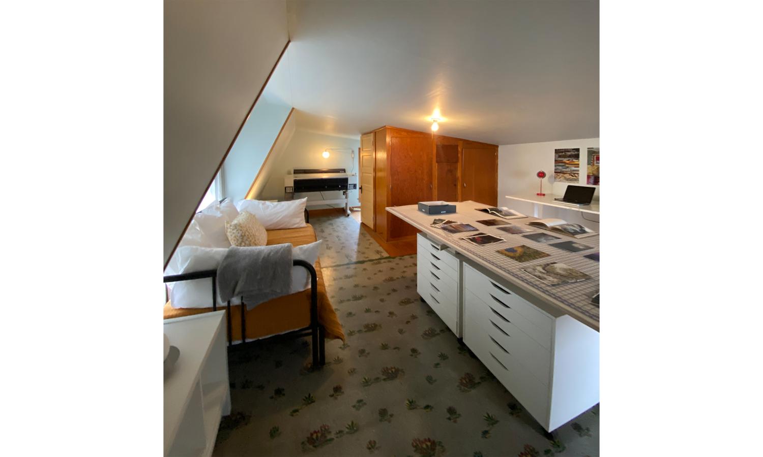 Attic mixed-media studio.