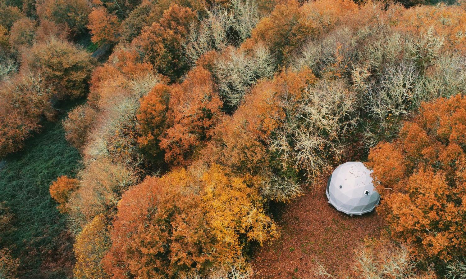 A Geodesic Dome used as the residence for artists during the CME Residency at O Castro Art Village