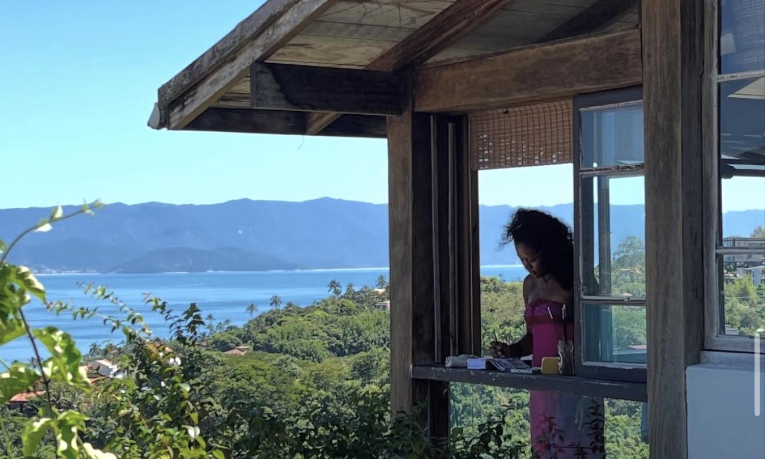 artist at the window