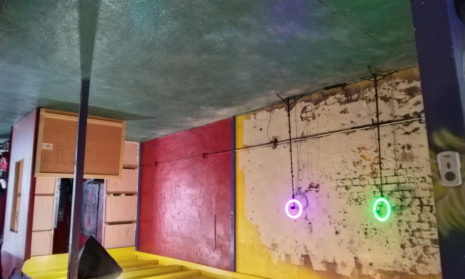 Inside area of our dorm room before wall have been added