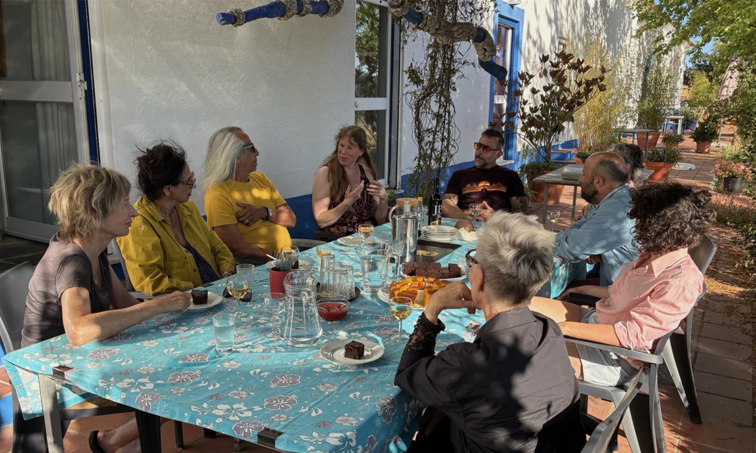 Shared dinner with artists after an artist talk