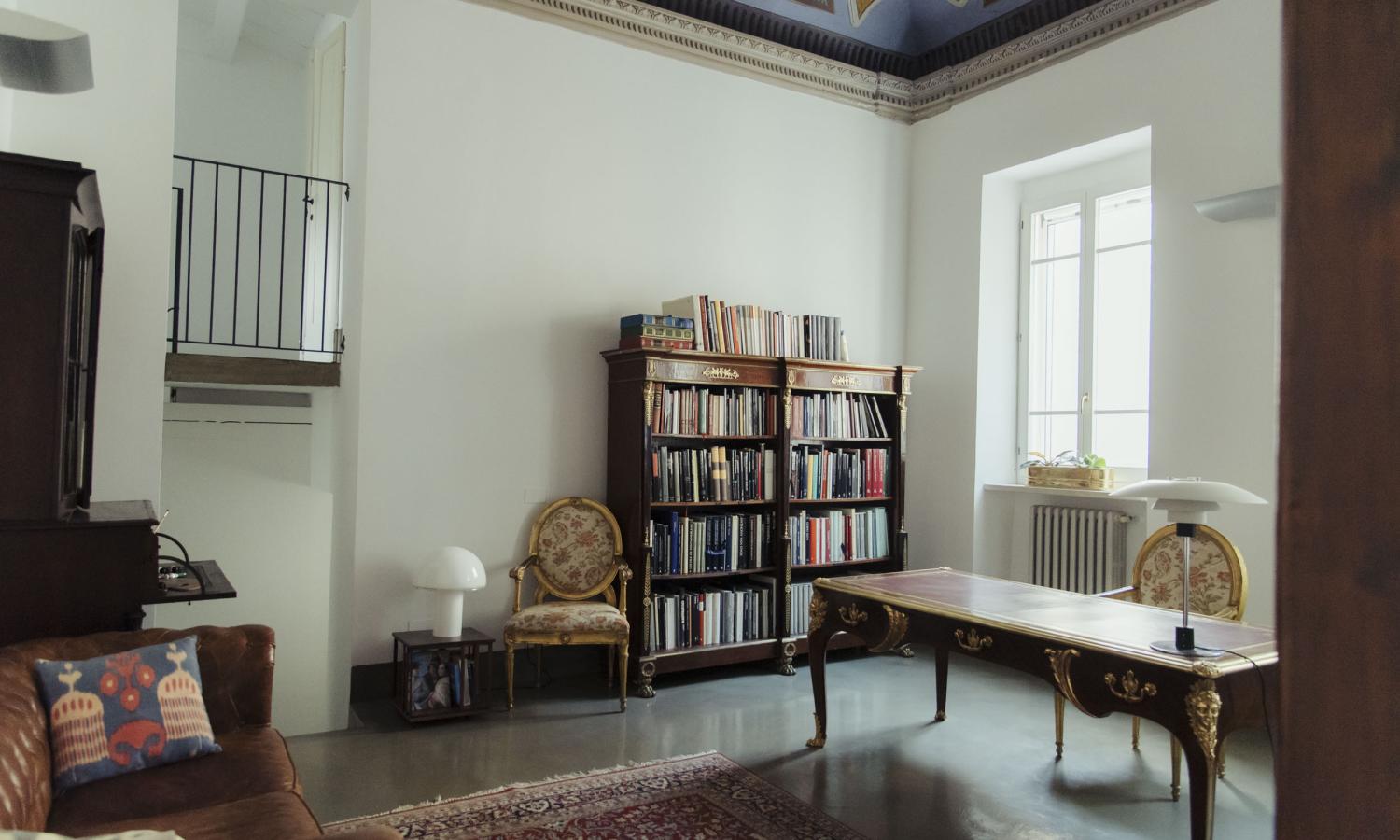 Library and living room