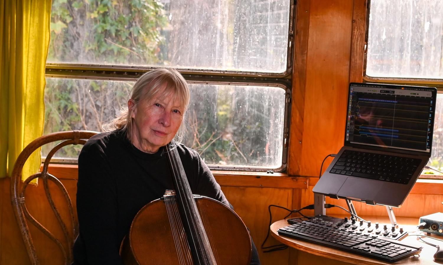 Musical artist in residence in vintage trailer