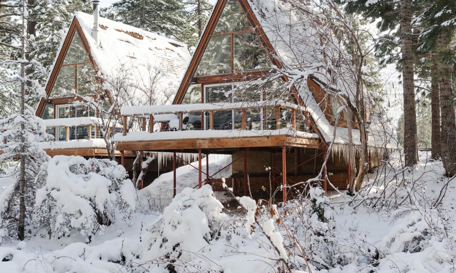 private lodging/work space in a-frame cabins