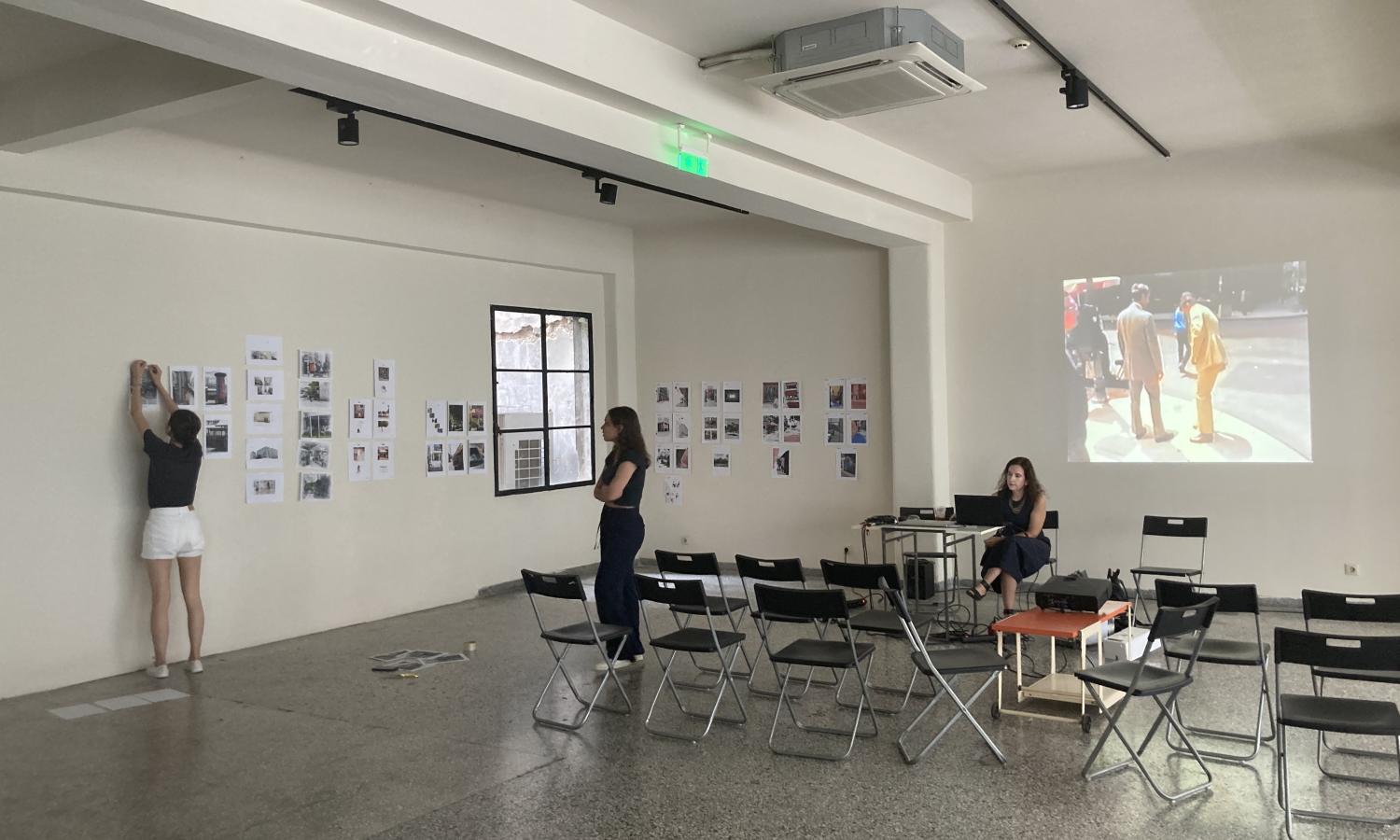 Preparations of a show in our exhibition space.