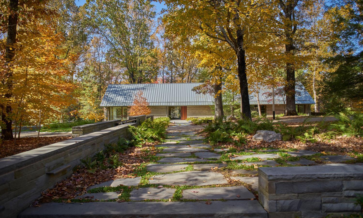 Stone walkway leading to the McDonough House